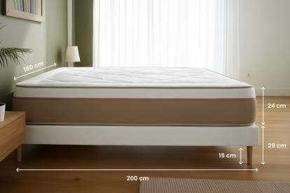 Ensemble Matelas Sommier 180x200 cm - 2 Sommiers Blanc - Le Soyeux