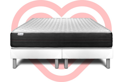 Ensemble Matelas Sommier 180x200 cm - 2 Sommiers Blanc - Vitalmemo One