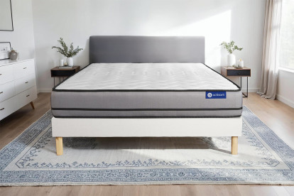 Ensemble Matelas Sommier 80x190 cm - Sommier Blanc (en kit) - Actilatex Night