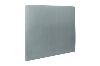 Lit 150x190 cm - Sommier tapissier H35 cm + tête de lit tapissée - Tissu Velours Gris Bleuté