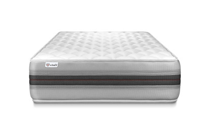 Ensemble Matelas Sommier 90x200 cm - Sommier Noir (déjà monté) - Vitalmemo Back