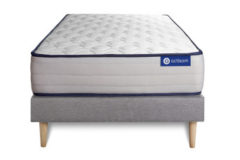 Ensemble Matelas Sommier 90x200 cm - Sommier Gris (en kit) - Actiflex Form