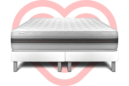 Ensemble Matelas Sommier 160x200 cm - 2 Sommiers Blanc - Vitalmemo Back