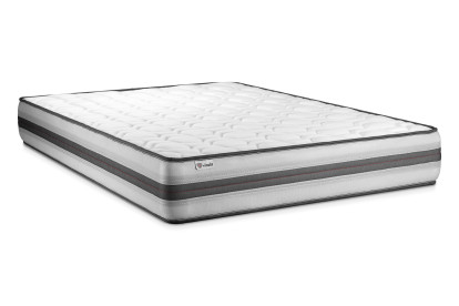 Ensemble Matelas Sommier 140x200 cm - Sommier Noir (déjà monté) - Vitalpower Recover