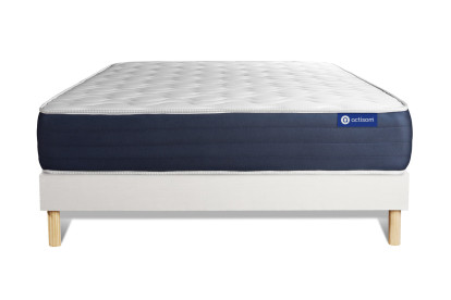 Ensemble Matelas Sommier 180x200 cm - Sommier Blanc (en kit) - Actiflex Sleep