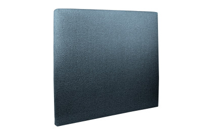 Lit 150x190 cm - Sommier à lattes H29 cm + tête de lit tapissée - Tissu Bouclette Bleu