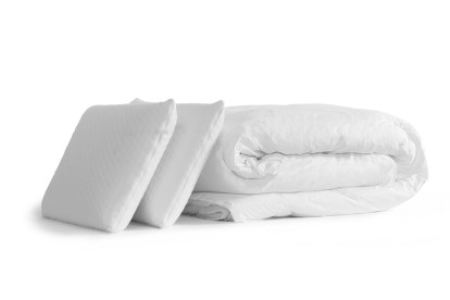 Pack lit complet 160x200 cm - Matelas + Sommier Blanc + 2 oreillers + Couette - Supérieur
