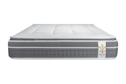 Pack lit complet 160x200 cm - Matelas + Sommier Gris + 2 oreillers + Couette - Trente PLUS