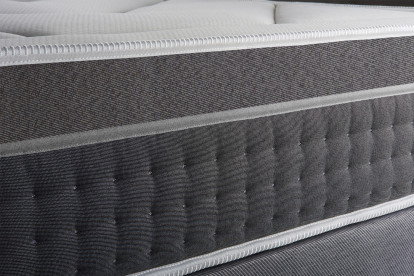 Ensemble Matelas Sommier 140x190 cm - Sommier Gris (déjà monté) - Trente