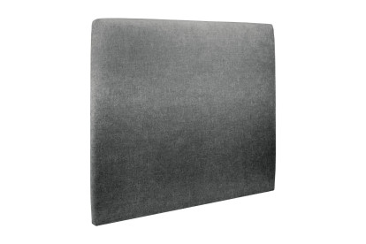 Lit 150x190 cm - Sommier à lattes H29 cm + tête de lit tapissée - Tissu Toile natté Gris Anthracite
