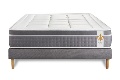 Ensemble Matelas Sommier 180x200 cm - Sommier Gris (en kit) - Trente