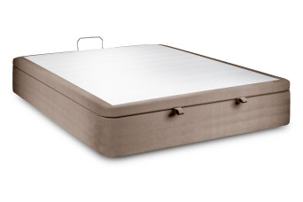 Sommier Coffre 140x190 cm - Velours - Taupe