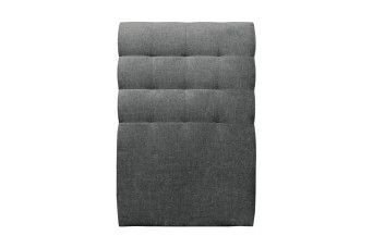 Tête de lit 90 cm Capitonnée - Tissu Toile Natté Gris Anthracite