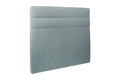 Lit 150x200 cm - Sommier à lattes H29 cm + tête de lit à lignes - Tissu Velours Gris Bleuté