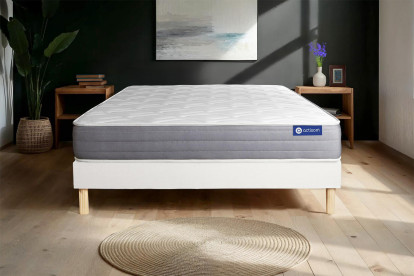 Ensemble Matelas Sommier 80x190 cm - Sommier Blanc (en kit) - Actilatex Dream