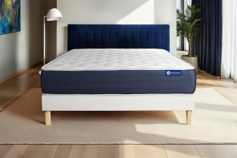 Ensemble Matelas Sommier 200x200 cm - Sommier Blanc (en kit) - Actilatex Sleep