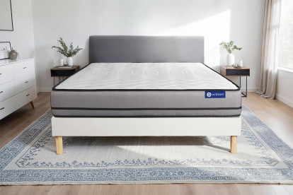 Ensemble Matelas Sommier 90x190 cm - Sommier Blanc (en kit) - Actiflex Night