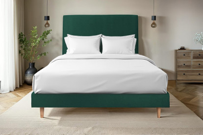 Sommier Tapissier 140x200 cm - H29 cm - Velours - Vert