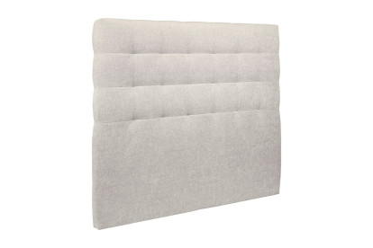 Lit coffre 180x200 cm avec Tête de lit capitonnée - Tissu Toile natté Beige Clair