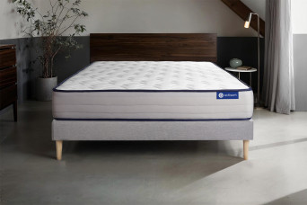 Ensemble Matelas Sommier 140x190 cm - Sommier Gris (en kit) - Actiflex Form