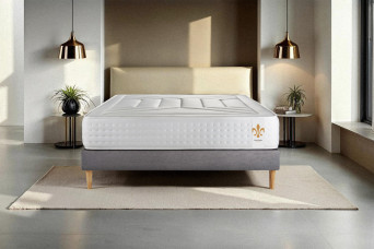 Ensemble Matelas Sommier 160x200 cm - Sommier Gris (déjà monté) - Vingt-Quatre