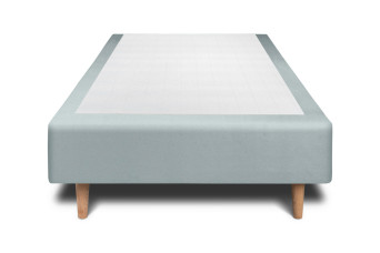 Sommier Tapissier 90x190 cm - H35 cm - Velours - Gris bleuté