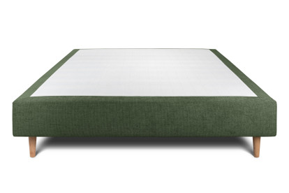 Sommier Tapissier 140x200 cm - H35 cm - Toile nattée - Vert kaki