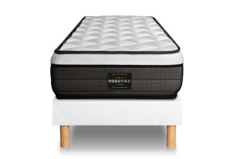 Ensemble Matelas Sommier 80x190 cm - Sommier Blanc (déjà monté) - Suite
