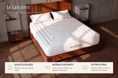 Matelas 130x210 cm Ressorts ensachés et Mémoire de forme - Lancaster
