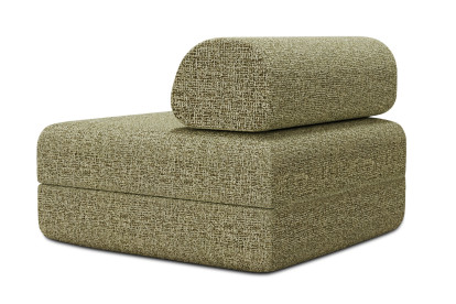 Fauteuil convertible et modulable, mousse écologique et assise ferme - Tissu tweed Vert