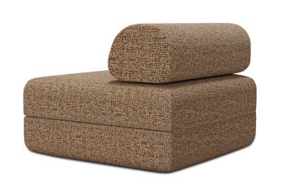 Fauteuil convertible et modulable, mousse écologique et assise ferme - Tissu tweed Marron