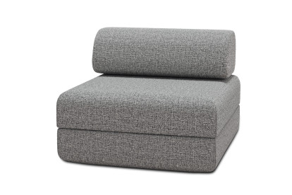 Fauteuil convertible et modulable, mousse écologique et assise ferme - Tissu tweed Gris