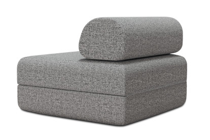 Fauteuil convertible et modulable, mousse écologique et assise ferme - Tissu tweed Gris