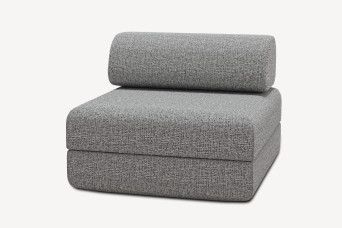 Fauteuil convertible et modulable, mousse écologique et assise ferme - Tissu tweed Gris