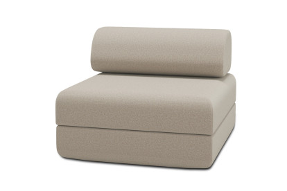 Fauteuil convertible et modulable, mousse écologique et assise ferme - Tissu lisse Beige