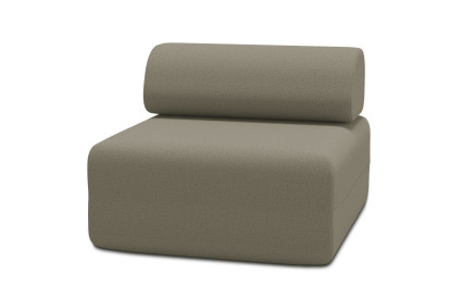 Fauteuil non convertible et modulable - Tissu lisse Taupe