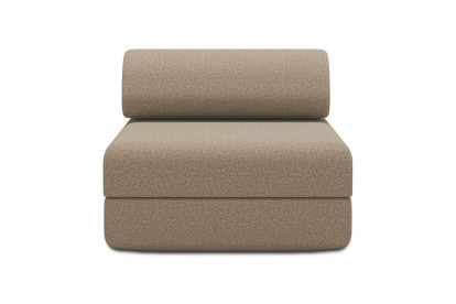 Fauteuil convertible et modulable, mousse écologique et assise ferme - Tissu lisse Marron