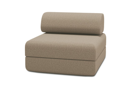 Fauteuil convertible et modulable, mousse écologique et assise ferme - Tissu lisse Marron