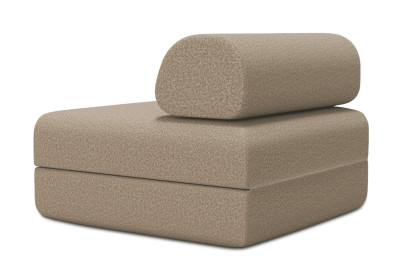 Fauteuil convertible et modulable, mousse écologique et assise ferme - Tissu lisse Marron