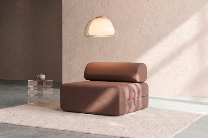 Fauteuil non convertible et modulable - Tissu lisse Terracotta