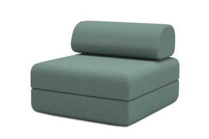 Fauteuil convertible et modulable, mousse écologique et assise ferme - Tissu lisse Vert