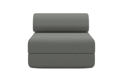 Fauteuil convertible et modulable, mousse écologique et assise ferme - Tissu lisse Gris