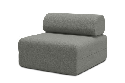 Fauteuil non convertible et modulable - Tissu lisse Gris