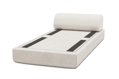 Fauteuil convertible et modulable, mousse écologique et assise ferme - Velours côtelé Blanc