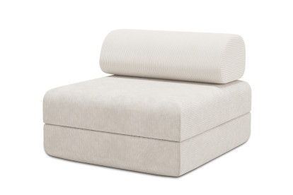 Fauteuil convertible et modulable, mousse écologique et assise ferme - Velours côtelé Blanc