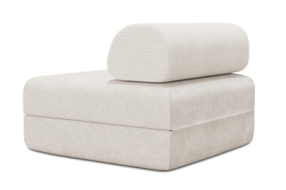 Fauteuil convertible et modulable, mousse écologique et assise ferme - Velours côtelé Blanc