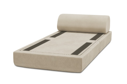 Fauteuil convertible et modulable, mousse écologique et assise ferme - Velours côtelé Beige