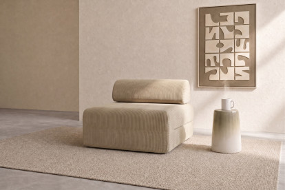 Fauteuil non convertible et modulable - Velours côtelé Beige