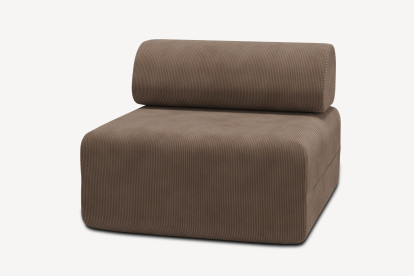 Fauteuil non convertible et modulable - Velours côtelé Taupe
