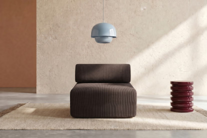 Fauteuil non convertible et modulable - Velours côtelé Marron